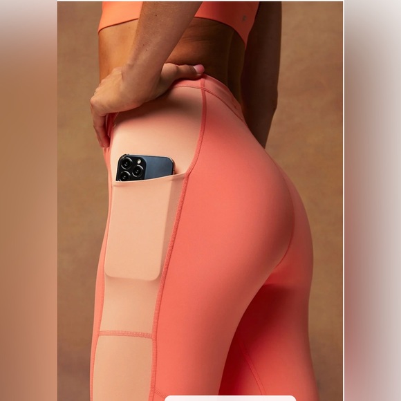 Fabletics Motion365+ High-Waisted Bungee Workout Legging Coral XS - Picture 2 of 13